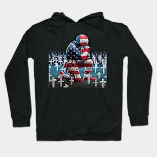 American Military Soldier and USA Flag by focusln Hoodie